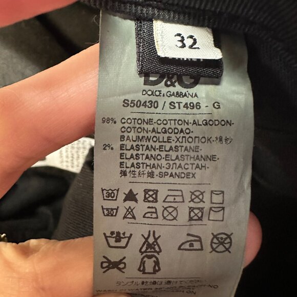 Dolce & Gabbana Pretty Jeans NWT 32 Tight Fit Black Zipper Ankle - Picture 10 of 10